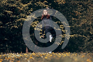 Woman Trying Yoga Pose Losing her Balance