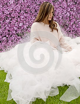 Woman in tulle skirt