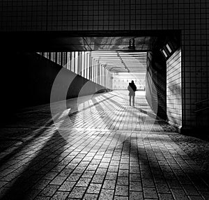 Woman in a Tunnel photo