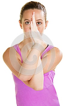 Woman Twisting Her Arms