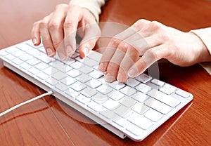 Woman typing