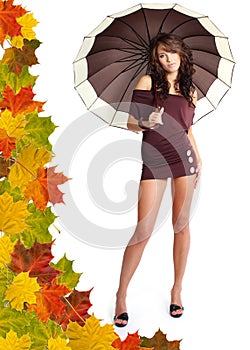 Woman with umbrella.