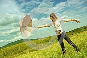 Woman with umbrella