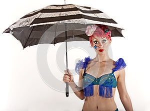 Woman with umbrella