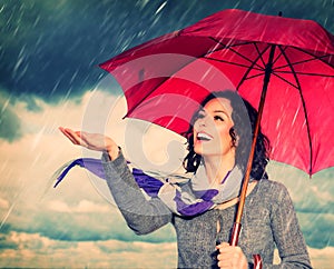 Woman with Umbrella photo