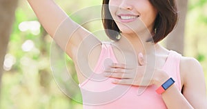 Woman with underarm hair removal photo