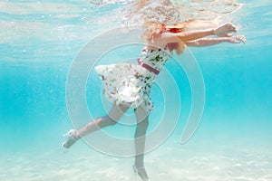 Woman underwater