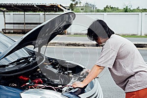 Woman unhappy and dismal from car engine problem