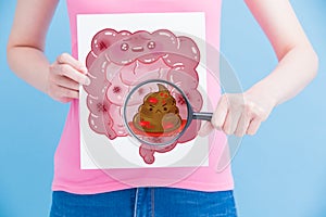 Woman with unhealth intestine photo