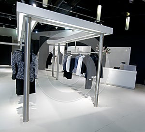 Woman upscale fashion retail store