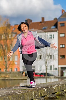 Woman urban sport exercising