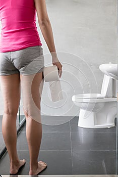 Woman with urine urgency