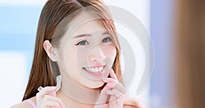 Woman use invisible braces