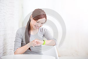Woman use smart watch