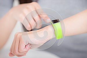 Woman use smart watch