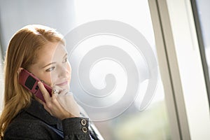 Woman using cell phone