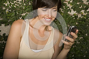 Woman using cell phone