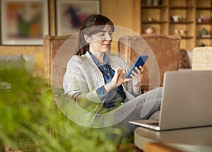 Woman using a cellphone