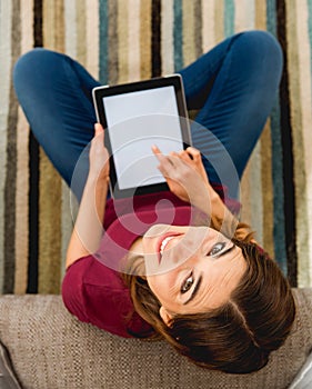 Woman using a digital tablet