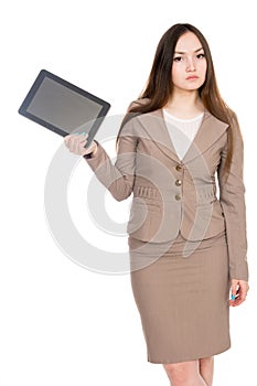 Woman using digital tablet computer PC