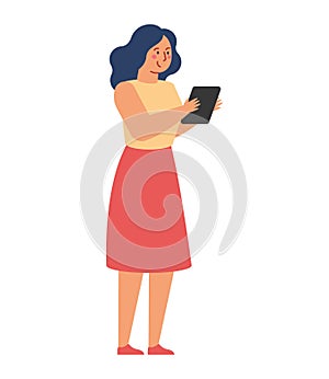 woman using ebook