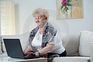 Woman using laptop
