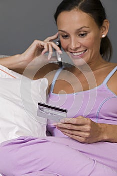 Woman using mobile phone