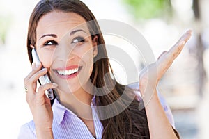 Woman using mobile phone