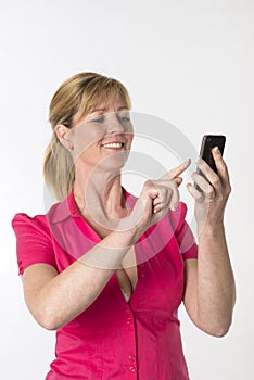 Woman using a mobile phone photo