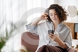 woman is using phone
