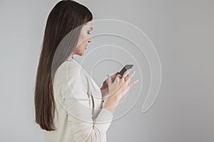 Woman using the phone