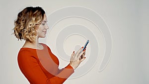 Woman using smart phone