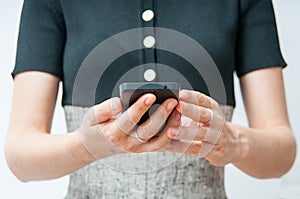 Woman using smart phone