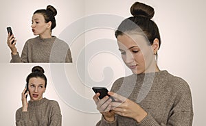 A woman using a smartphone