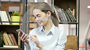 Woman Using Smartphone, Indoor