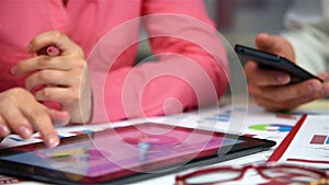 Woman Using Touch Pad