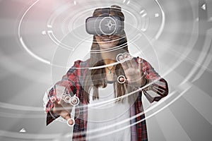 Woman Using Virtual Reality Headset