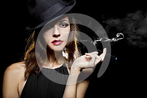 Woman Vaping Smoking Alternative