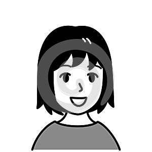 woman, vector illustration, black and white