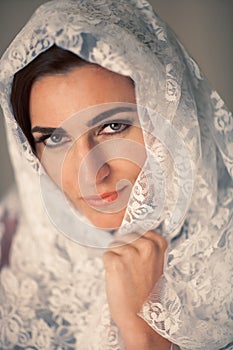 Woman veil portrait