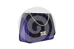 Woman velvet bag isolated white