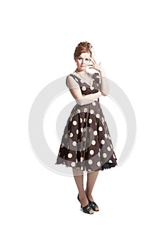 Woman in vintage dress