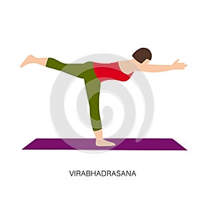 Woman in Virabhadrasana or Good Warrior Pose.