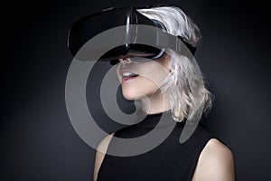 Woman with Virtual Reality Headset