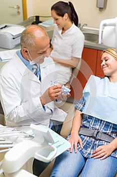 Woman visit dentist orthodontic surgery