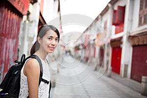 Woman visit in Macao old town photo