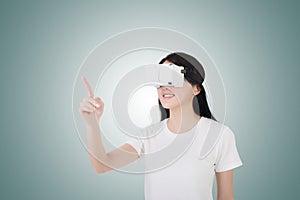 Woman with vr headset