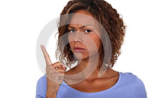 Woman wagging her finger
