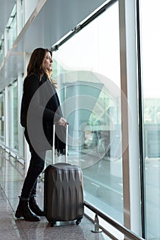 Woman waiting for flight