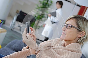 Woman in waiting room